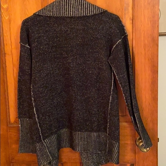 Poof! Black Draped Sweater - Picture 2 of 4